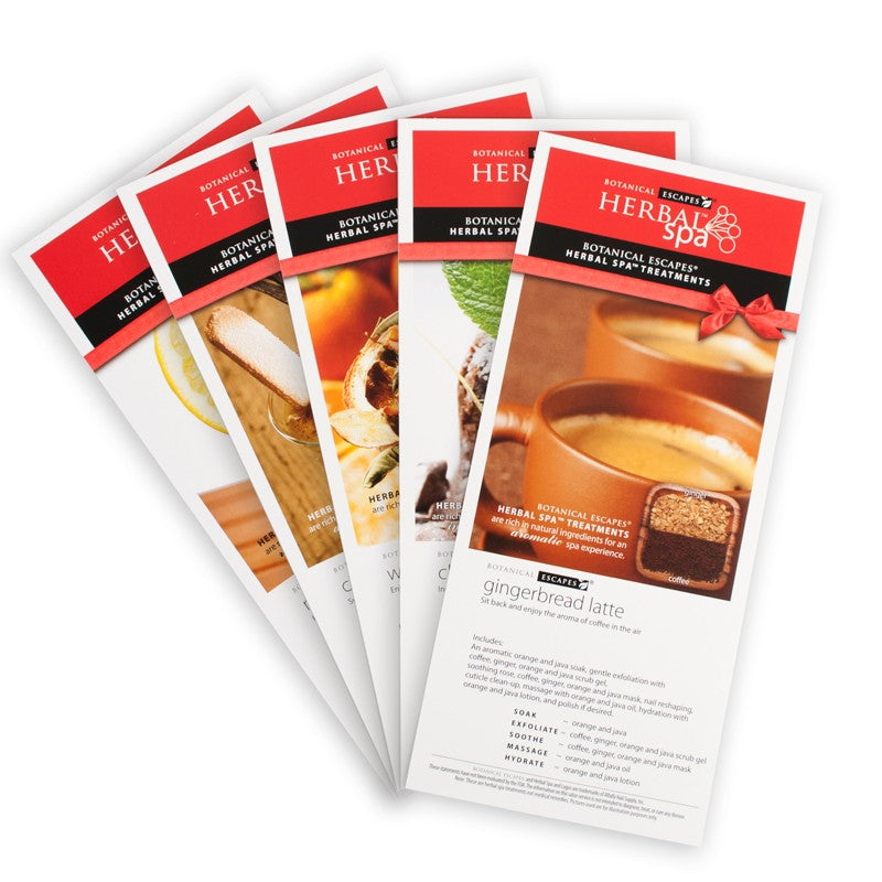 Herbal Spa Celebration Menu Card 5 pcs Set